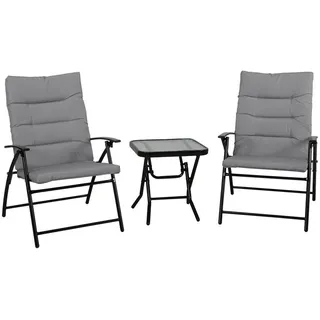 Svita Sitzgruppe Ventura Dunkelgrau - Metall , Gartenmöbel, Gartengarnituren, Gartenmöbel-Sets