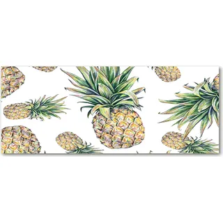 Tulup® Küchenrückwand Spritzschutz aus Glas -125x50 -Spritzschutz auf gehärtetes Glas Deko Essen & Getränke Ananas