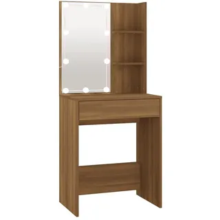 vidaXL Schminktisch mit LED Braun Eichen-Optik 60x40x140 cm