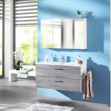 Bild von Waschtisch »Trento in verschiedenen Ausführungen Unterschrank inkl. Waschbecken«, Badmöbel in Breite 100 cm, Waschplatz mit 2 Schubladen, Badschrank,