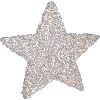 Näve Leuchten LED Tischleuchte d:40cm LED Tischleuchte d:40cm Tischleuchten - LED Tischleuchte d:40cm, Tischlampe im Landhaus Stil, aus Metall in silber, 40 cm hoch, Ø 40 cm, inkl. LED – Schnurschalter - Silber