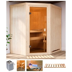 Bild von Sauna »Fedder«, 4,5 kW Ofen mit int. Strg., beige