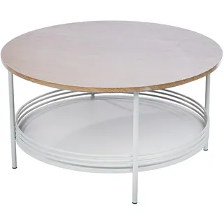 Casablanca Beistelltisch Living - Metall - rund - naturfarben/weiß - Höhe 40cm x Ø 75cm - Ablagetisch fürs Wohnzimmer