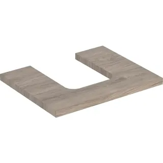 Geberit ONE Waschtischplatte, Ausschnitt mittig, für Aufsatzwaschtisch Schalenform, 60x3x47cm, 505.271.00.6, Farbe: Nussbaum hickory /Melamin Holzstruktur