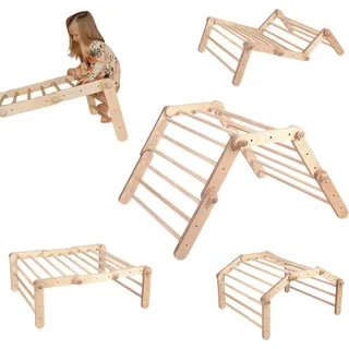 Klettergerüst indoor Fipitri | Sprossenwand kinder Pikler Kletterwand Kletterbogen Kinderzimmer - Naturbelassen