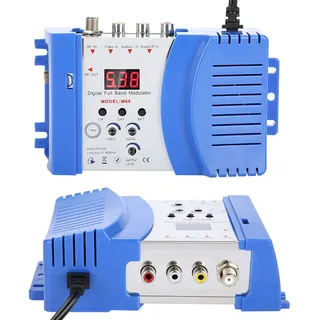 Breitband Audio/Video HF Modulator, Digitaler Display HF-Modulator AV-RF AV-TV Konverter VHF UHF,Ergonomisch HF Modulator mit LED für Satellitenempfänger/Videokamera/VCR/DVD