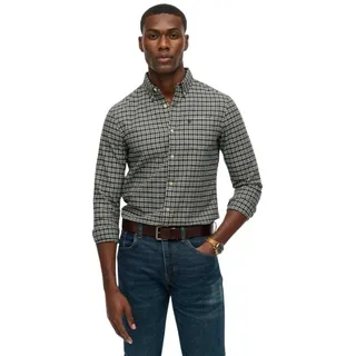 Superdry Premium Langarmhemd - navy Marl Micro Grid - XL