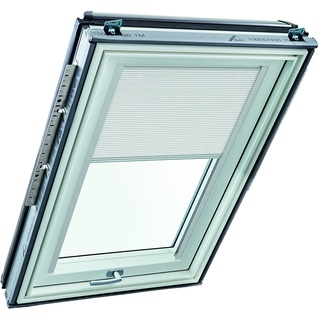 Original Roto Faltstore ZFA Faltrollo für Roto Dachfenster Führungsschiene Silber Plissee für Roto Dachfenster der Baureihe Designo R6/R8, i8 und Classic K 64/84 mit Größe 094/078 | 09/07 Farbe Weiß