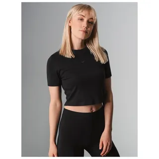 Trigema T-Shirt »TRIGEMA Modisches Crop-Top«, schwarz