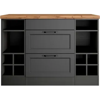 kochstation Kochfeldumbauschrank KS-Lana 120 x 60 x 86 cm Grau