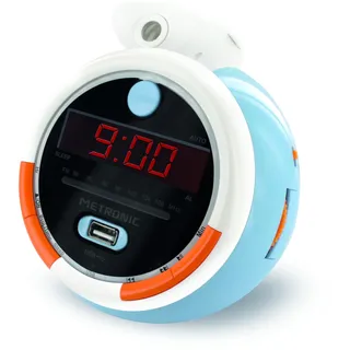 Metronic Le Petit Prince 477342 Radiowecker FM USB, Projektion Dual Alarm und Sleep/Snooze-Funktionen, Batterien zum Sichern der Uhrzeit