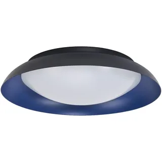 LEDVANCE Orbis Plate LED-Deckenleuchte, schwarz-blau, 35W, 1700lm, 3000K, 430mm, 830 freundliches Warmweiß, durch Kicken in 3-Stufen dimmbar, IP20 Schutz, Montageschrauben und Dübel inklusive