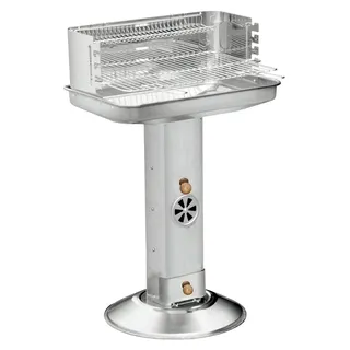 Säulengrill FamilyStar 58,5x38,5x90cm Edelstahl Holzkohlegrill