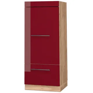 Vicco Hochschrank Mikrowellenschrank Fame-Line 60 x 153,6 x 58,1 cm Bordeaux/Goldkraft Eiche