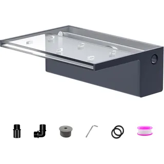 LONGRUNNEW Teich Wasserfallklingen Set, 30 cm Acryl Poolfontäne mit Zubehör, Breite 20 cm Auslauf Wasserspiel Wasserfallkaskade für Garten Patio Teichdekoration