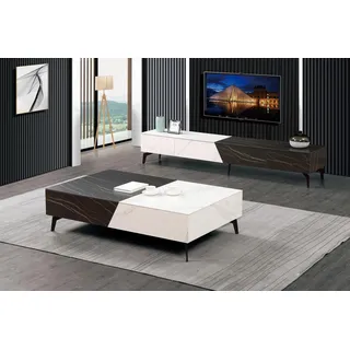 Couchtisch Sideboard 2tlg Wohnzimmer Möbel Tisch Lowboard Schrankwände Kommode - Braun