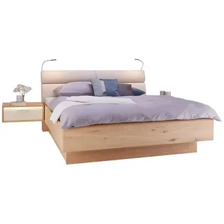 Dieter Knoll Bettanlage , Eichefarben, Sandfarben , Textil, Holzwerkstoff , furniert , 180x200 cm , BQ - Bündnis für Qualität , Über- und Sondergrößen erhältlich, gepolstertes Kopfteil, Lattenrosthöhe individuell einstellbar, für Elektrolattenrost geeignet,individuell planbar, umfangreiches Zubehör erhältlich , Schlafzimmer, Komplette Schlafzimmer und Serien, Schlafzimmerserien