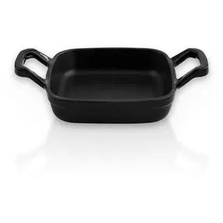 Sallys Gusseisen - Servierpfanne eckig 12 x 12 cm - Fury Black Majolika