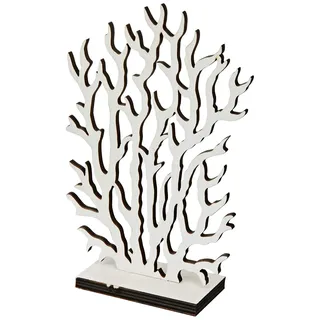 Mopec weiß Figur Koralle Holz 8 x 19 cm, Einheitsgröße