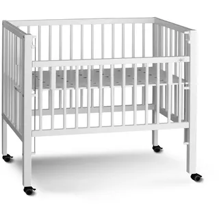 tiSsi Beistellbett , Weiß , Holz , Buche , massiv , 94x56x94 cm , höhenverstellbar, sehr stabil , Babymöbel & Kindermöbel, Babyzimmer, Babybetten, Beistellbetten
