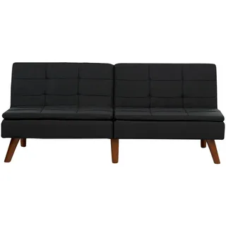Beliani 3-Sitzer-Schlafsofa schwarz/dunkelbraun Ronne , Schwarz, Dunkelbraun , Textil , 180x76x83 cm , Babymöbel & Kindermöbel, Kinderzimmer & Jugendzimmer, Schlafsofas