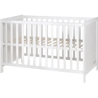 roba Beistellbett 6-fach Höhenverstellbar - 5 Schlupfsprossen - Holz weiß