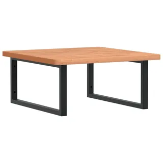 vidaXL Waschbeckenregal Wandmontage Stahl und Massivholz Buche - Braun