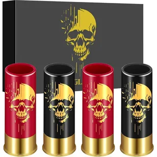 Totenkopf-Schnapsgläser Kunststoff Hochwertige Geschenkbox 12 GA Gothik Party