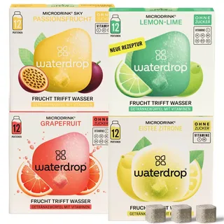 waterdrop® Microdrink Tropische Früchte Quartett Passionsfrucht Limette Grapefruit Zitrone 48 St
