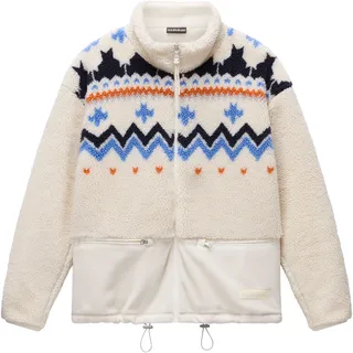 Sweatshirt NAPAPIJRI "T-ANSEI", Damen, Gr. XL, beige (beige dimity), Sweatware, Obermaterial: 100% Polyester, gemustert, mehrfarbig, normal, Rundhals, eingesetzt Bündchen, Sweatshirts Sweatshirt, mit durchgehendem Reißverschluss
