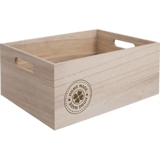 Orion Holzkiste Aufbewahrungskiste Aufbewahrungsbox mit Griffen HOME MADE 31x21x13cm - Beige