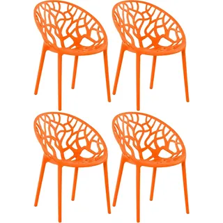 CLP 4er Set Gartenstuhl Hope, Modernes Design, Wetterfest, Stapelbar, Mit Armlehnen,weiß - Weiß