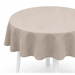 Bestlivings Gartentischdecke ( Ø160cm / Taupe ) Weichschaum – wetterfeste Outdoor Tischdecke mit Paspelband, rutschfest & abwischbar – ideal für Garten, Balkon & Terrasse - Taupe