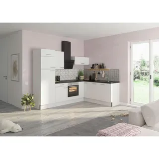 Optifit Eckküche , Weiß , Metall , 1 Schubladen , L-Form, nur wie online abgebildet bestellbar , 270x200 cm , Made in Germany, DIN EN ISO 14001, DIN EN ISO 50001, DIN EN ISO 9001 , Zusatzausstattung erhältlich, höhenverstellbare Füße , Küchen, Küchenzeilen & Küchenblöcke, Eckküchen, Eckküchen ohne Geräte