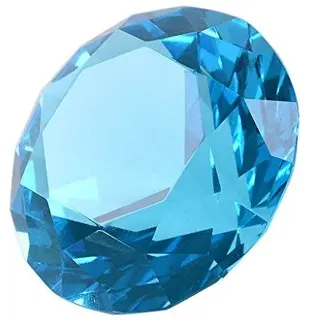 LONGWIN 80 mm Kristalldiamant-Briefbeschwerer, Ornament, Heimdekoration, einfarbig, Aquamarinblau