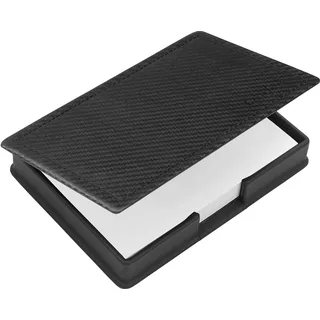 Läufer 34056 Concerto Zettelbox aus Leder, Echt Leder, schwarz, carbon, Ziernaht schwarz, Handgefertigt aus Echtleder in Deutschland, Zettelkasten aus Leder