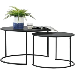 [en.casa] Korenica Schwarz Metall 74 x 74 x 46 cm
