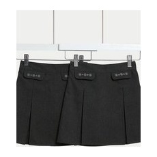 M&S Collection 2er-Pack bestickte Schulröcke für Mädchen (2-18 Jahre) - Grey, Grey, 15-16 Jahre