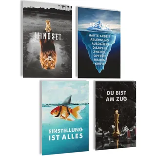 mojoliving Motivation Poster Motivationsbilder Bilder Büro Bilder Poster Aesthetic Fitness Growth Mindset Gym Deko Büro Dekoration Badezimmer Küche - Mindset is Everything