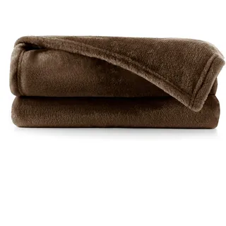 DecoKing Kuscheldecke 160x210 cm braun Decke Microfaser Tagesdecke Fleece weich sanft kuschelig Schoko Brown Chocolate Mic