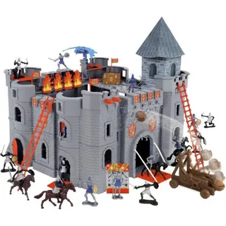 STARLUX 404002 Le Château Noir Ritter Ritterburg-Ritterfiguren-Die Schwarze Burg, Grau, 40 x 40 x 24 cm