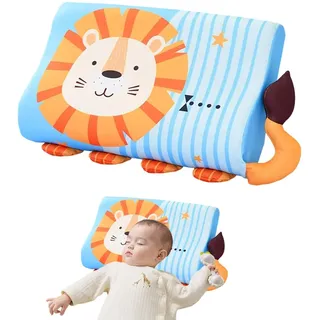 Gobesty Schlummerkids Kissen, Calmly Kinderkissen 45 * 26cm, Atmungsaktives Kissen Kinder Ergonomisches, Kawaii Tiere Kissens Hautfreundlich Wasch Bar für Besseren und GesüNderen Schlaf