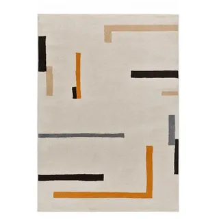 Atticgo Kurzflorteppich Beige / Orange Lessia 160/230 cm , Beige, Orange , Textil , Grafikmuster , Rechteckig , 160x230 cm , Oeko-Tex® Standard 100 , antistatisch, für Fußbodenheizung geeignet, pflegeleicht , Teppiche und Böden, Teppiche