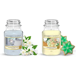 Yankee Candle große Duftkerze im Glas, A Calm and Quiet Place, Brenndauer bis zu 150 Stunden & Duftkerze im großen Jar, Christmas Cookie, Brenndauer bis zu 150 Stunden