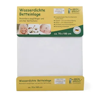Grünspecht Naturprodukte GRÜNSPECHT Wasserdichte Betteinlage 70 x 100 cm weiß