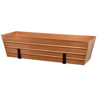 Achla Designs C-21C-WM Großer Blumenkasten mit Halterungen, Kupfer, Schwarz