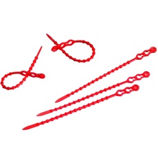 Westmark 100 Blitz-/Universalbinder, wiederverwendbar, Länge: 12 cm, Kunststoff, Rot, 153922E3