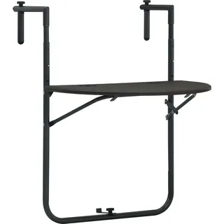 Eleganten-Stil Balkonhängetisch Braun 60x64x83,5 cm Kunststoff Rattanoptik DE26706 - Braun