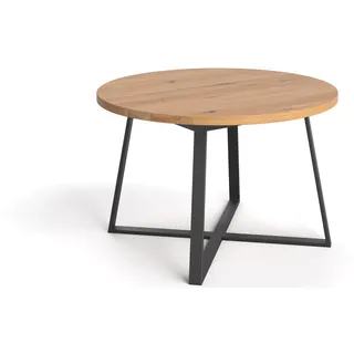 Runder Axis-Tisch aus Massivholz, 100 cm, Eiche, Modern - Braun