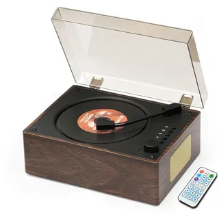 Tragbarer Retro-CD-Player: Hi-FI Bluetooth Musiklautsprecher mit integriertem Akku, Fernbedienung, unterstützt AUX/USB BGM Player für die Dekoration des Hauses, Geschenk für V-Liebhaber